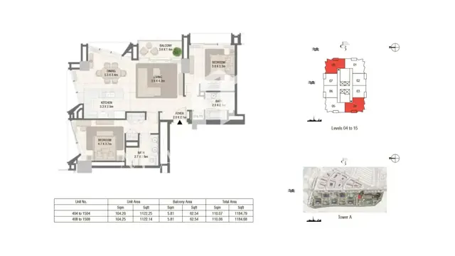 Urgent Sale | 2 BR Design Quarter Tower A thumbnail 9
